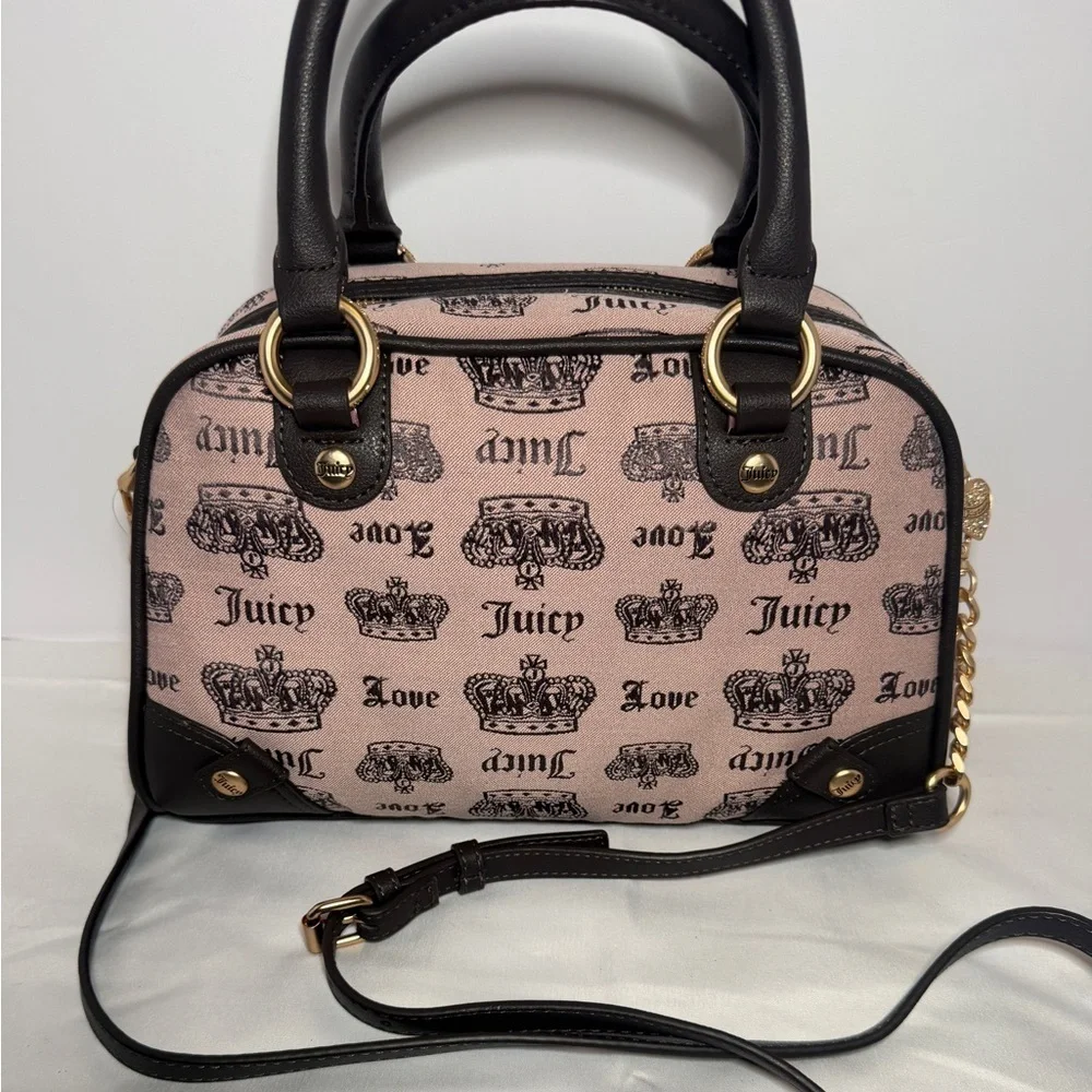 Juicy Couture Pink and Brown Vintage Y2K Bag